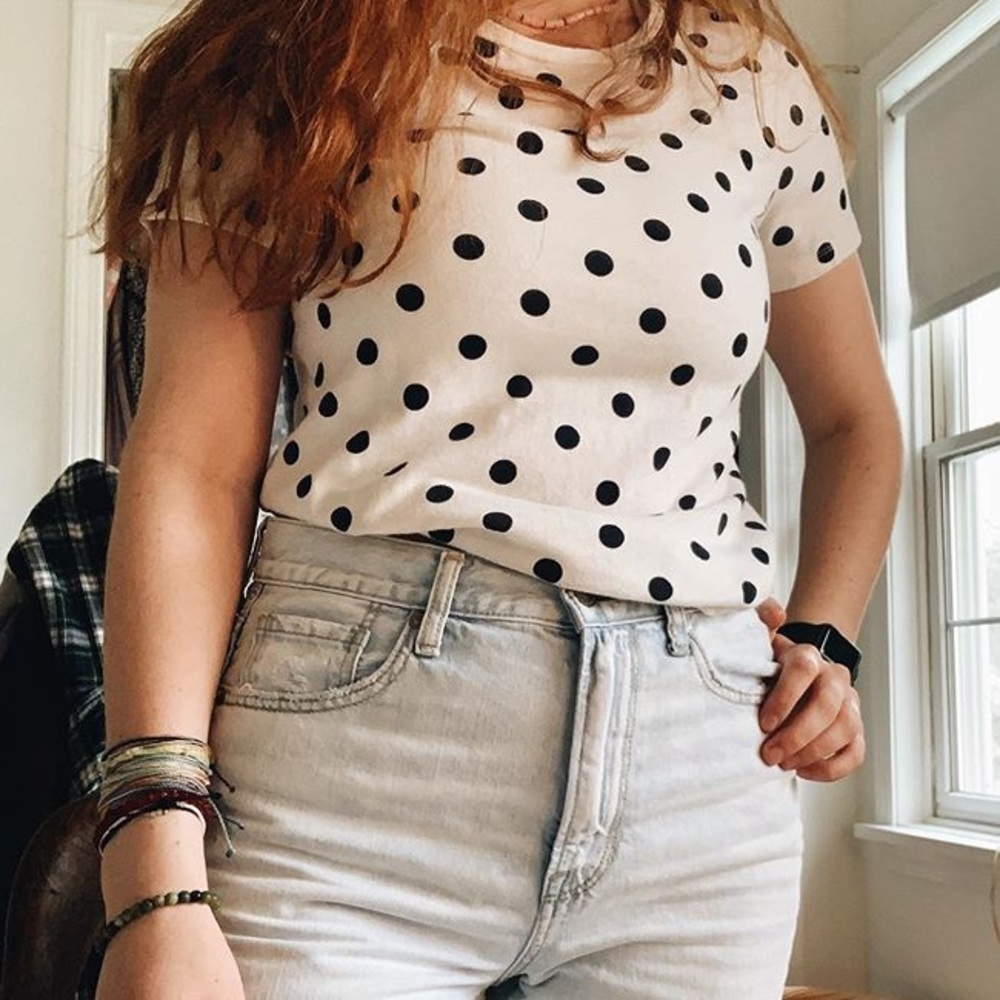 J crew polka dot top